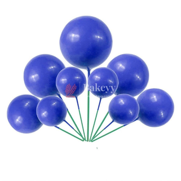 Blue Round Ball Topper For Cake and Cupcake Decoration - Bakeyy.com