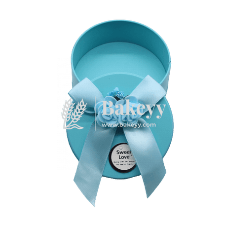 Blue Round Empty Decorative Tin Box | Gift Box | Chocolate Box | Sweet Box | Jewellery Box | Luxury Box - Bakeyy.com - India - Blue Round Empty Decorative Tin Box | Gift Box | Chocolate Box | Sweet Box | Jewellery Box | Luxury Box - Default Title