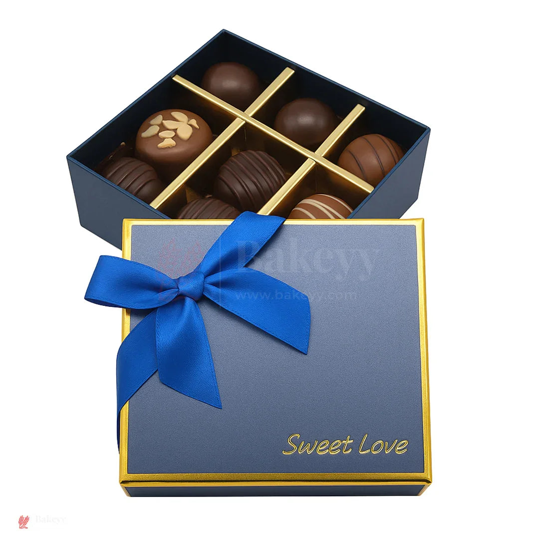 9 Cavity Hard Chocolate Box | Blue Colour