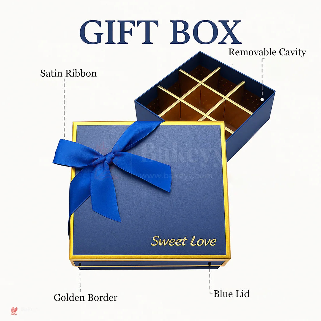 9 Cavity Hard Chocolate Box | Blue Colour