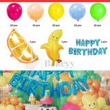 Tropical Fruit Theme Happy Birthday Balloon Decoration Set | Party Decor | Pack of 1