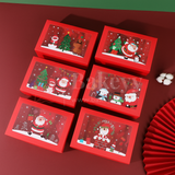 Christmas Window Gift Box Set | 6 Festive Designs with Transparent Window | Pack of 12