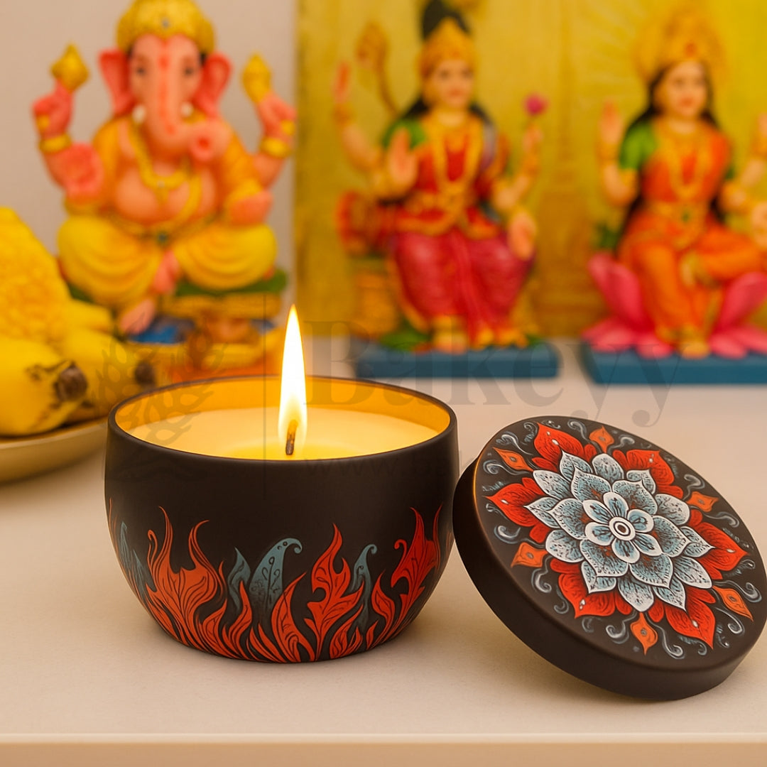 Floral Print Candle Tins | Random Floral Prints | Pack of 8