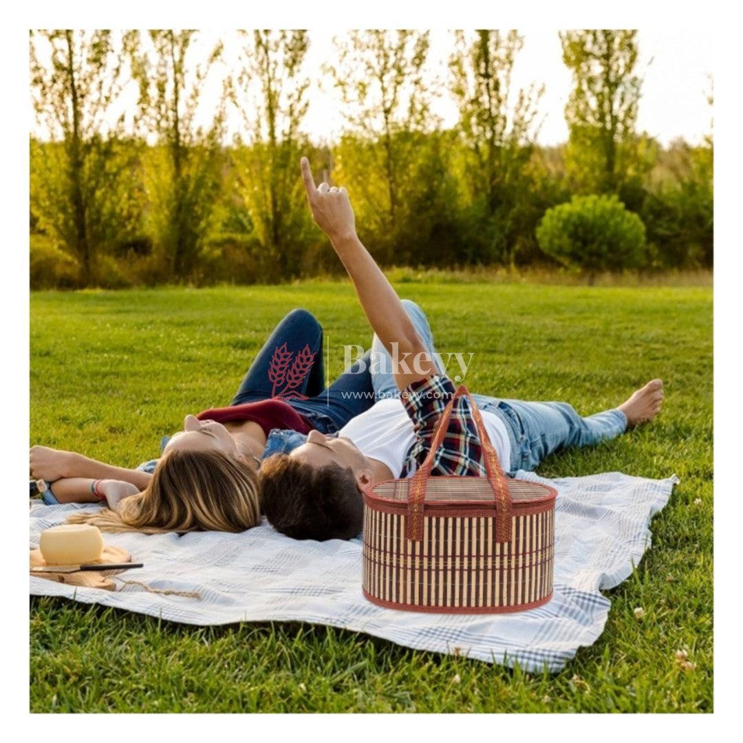 Brown Oval Wooden baskets, handmade wicker basket - Bakeyy.com - India - Brown Oval Wooden baskets, handmade wicker basket - Default Title