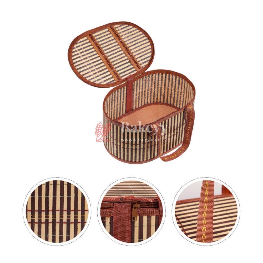 brown-ovel-wooden-baskets-handmade-wicker-basket-bakeyy-com-5 - Bakeyy.com