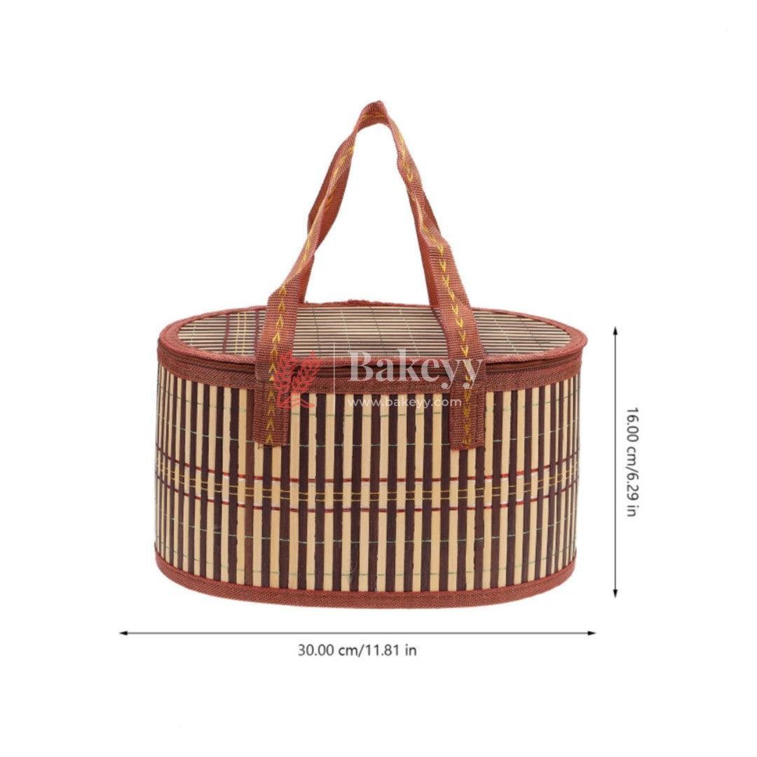 Brown Oval Wooden baskets, handmade wicker basket - Bakeyy.com - India - Brown Oval Wooden baskets, handmade wicker basket - Default Title