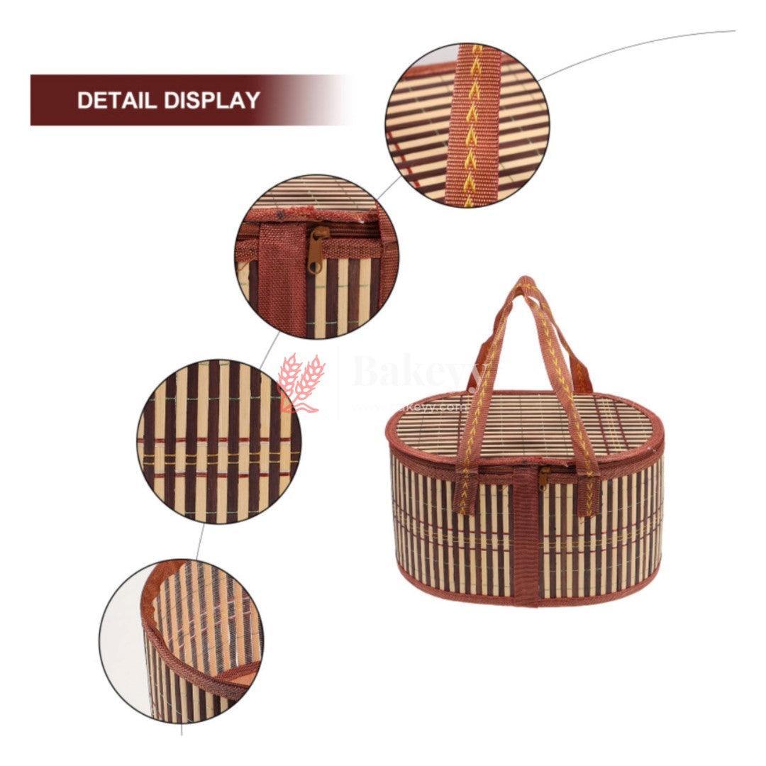 Brown Oval Wooden baskets, handmade wicker basket - Bakeyy.com - India - Brown Oval Wooden baskets, handmade wicker basket - Default Title