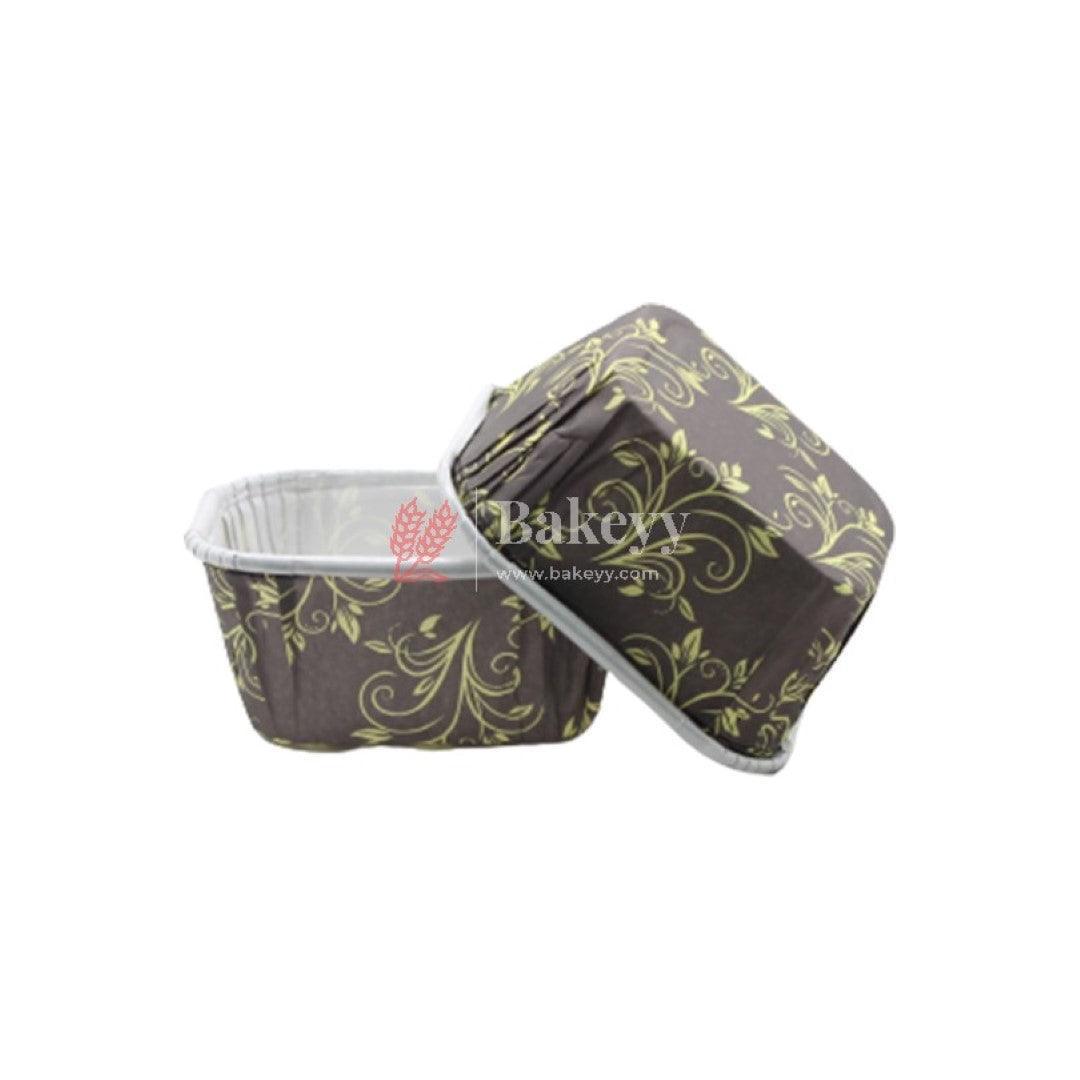 Brownie Bake N Serve Mould | Multi Color Designed | Size - 8.5x6x4 cms | Pack of 50 - Bakeyy.com - India - Brownie Bake N Serve Mould | Multi Color Designed | Size - 8.5x6x4 cms | Pack of 50 - Brown
