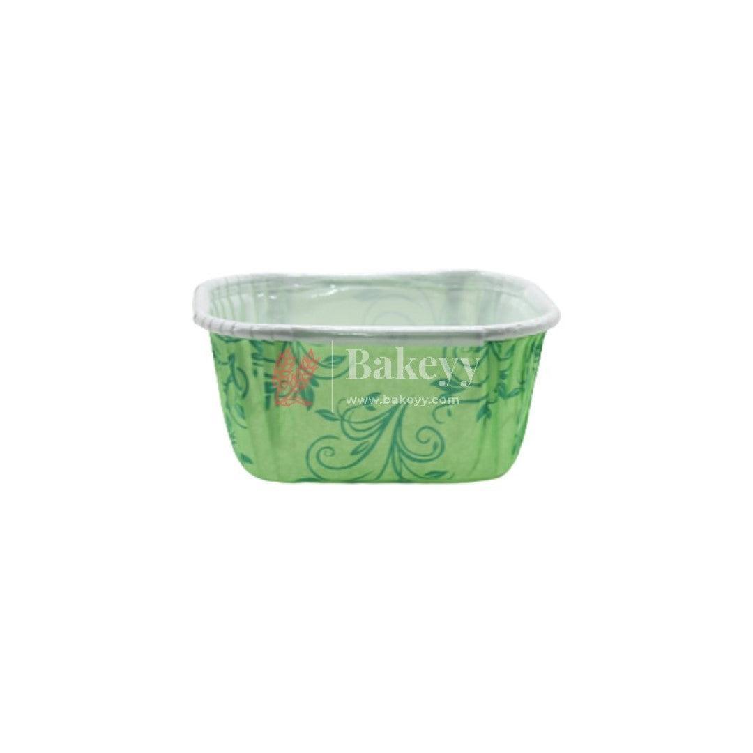 Brownie Bake N Serve Mould | Multi Color Designed | Size - 8.5x6x4 cms | Pack of 50 - Bakeyy.com - India - Brownie Bake N Serve Mould | Multi Color Designed | Size - 8.5x6x4 cms | Pack of 50 - Green