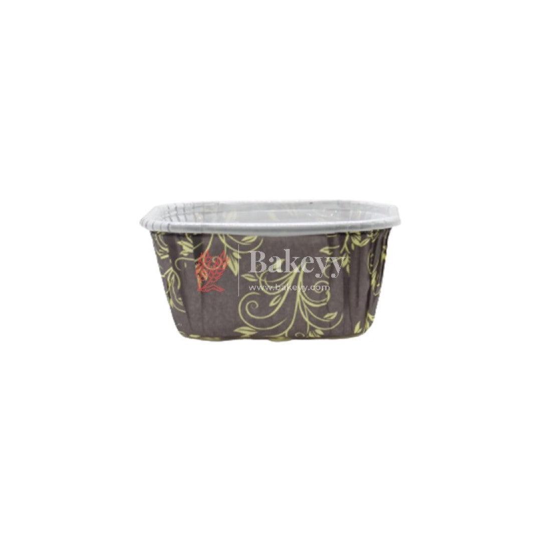 Brownie Bake N Serve Mould | Multi Color Designed | Size - 8.5x6x4 cms | Pack of 50 - Bakeyy.com - India - Brownie Bake N Serve Mould | Multi Color Designed | Size - 8.5x6x4 cms | Pack of 50 - Brown