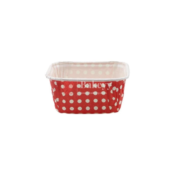 Brownie Bake N Serve Mould | Multi Color with Dotted | Size - 8x8x4 cms | Pack of 50 - Bakeyy.com