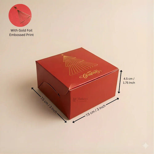 Premium Christmas Brownie Gift Box | Golden Christmas Tree Theme | Pack of 25