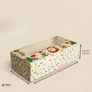 Premium Christmas Brownie Gift Box | White Santa Christmas Theme | Pack of 25 - Bakeyy.com - India - Premium Christmas Brownie Gift Box | White Santa Christmas Theme | Pack of 25 - 2 Brownie 300.00