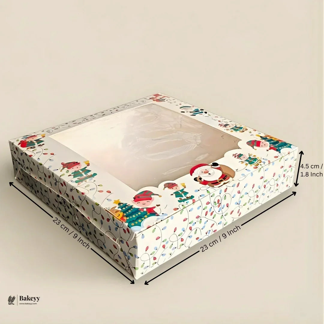 Premium Christmas Brownie Gift Box | White Santa Christmas Theme | Pack of 25 - Bakeyy.com - India - Premium Christmas Brownie Gift Box | White Santa Christmas Theme | Pack of 25 - 9 Brownie 550.00