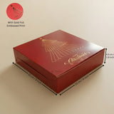 Premium Christmas Brownie Gift Box | Golden Christmas Tree Theme | Pack of 25
