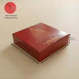 Premium Christmas Brownie Gift Box | Golden Christmas Tree Theme | Pack of 25