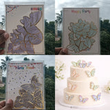 Golden-Embossed Blush Butterfly Toppers | Multiple Design Options Available | Premium Finish | Pack of 10