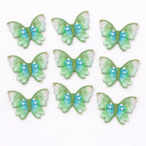 Rainbow Butterfly Cake Toppers with Gold Glitter Detailing | Elegant Decoration for Cakes, Cupcakes & Desserts | Pack of 10