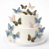 Gold-Embossed Vein Butterfly Toppers | Metallic Wing Line Detailing | Elegant Cake & Dessert Décor | Multiple Design Options Available | Pack of 10