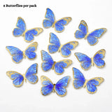 Gold-Embossed Vein Butterfly Toppers | Metallic Wing Line Detailing | Elegant Cake & Dessert Décor | Multiple Design Options Available | Pack of 10