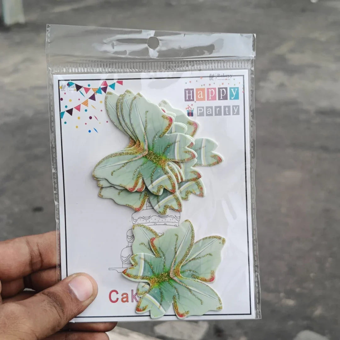 Pastel Butterfly Cake Topper with Gold Glitter Edge Detailing | Elegant Decoration for Cakes, Cupcakes & Desserts | Pack of 10