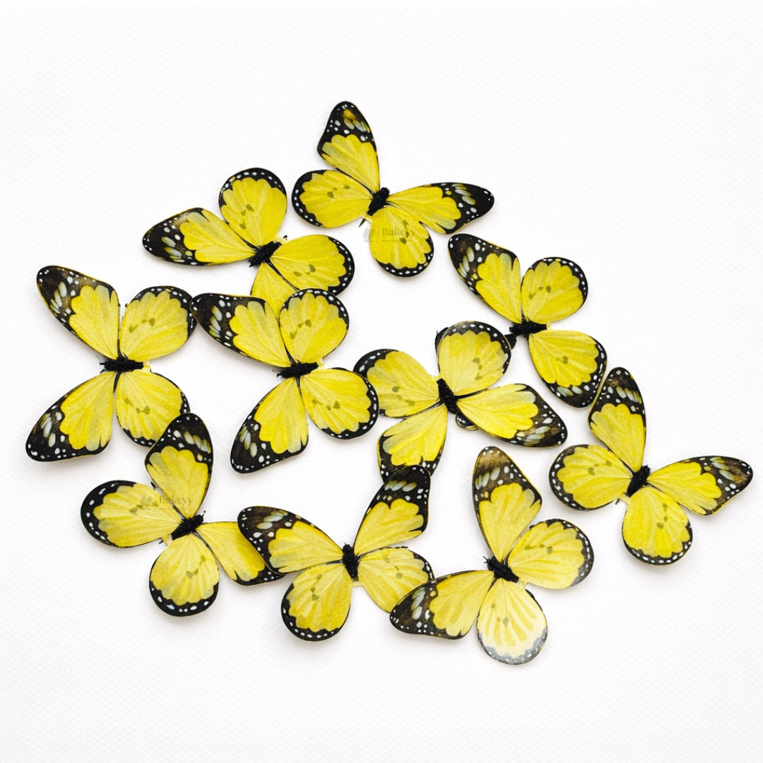 3D Black-Edged - Pastel Inside Print Butterfly Cake Toppers | Elegant Decoration for Cakes, Cupcakes & Desserts | Multiple Color Options Available | Pack of 1