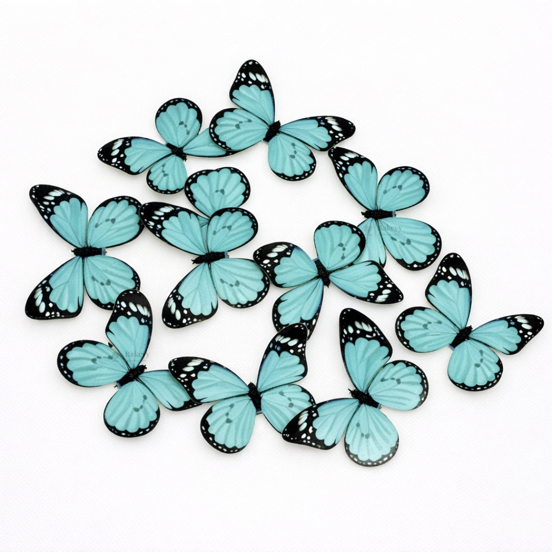3D Black-Edged - Pastel Inside Print Butterfly Cake Toppers | Elegant Decoration for Cakes, Cupcakes & Desserts | Multiple Color Options Available | Pack of 1