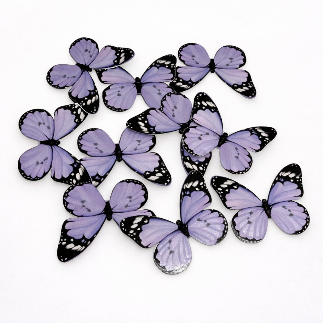 3D Black-Edged - Pastel Inside Print Butterfly Cake Toppers | Elegant Decoration for Cakes, Cupcakes & Desserts | Multiple Color Options Available | Pack of 1