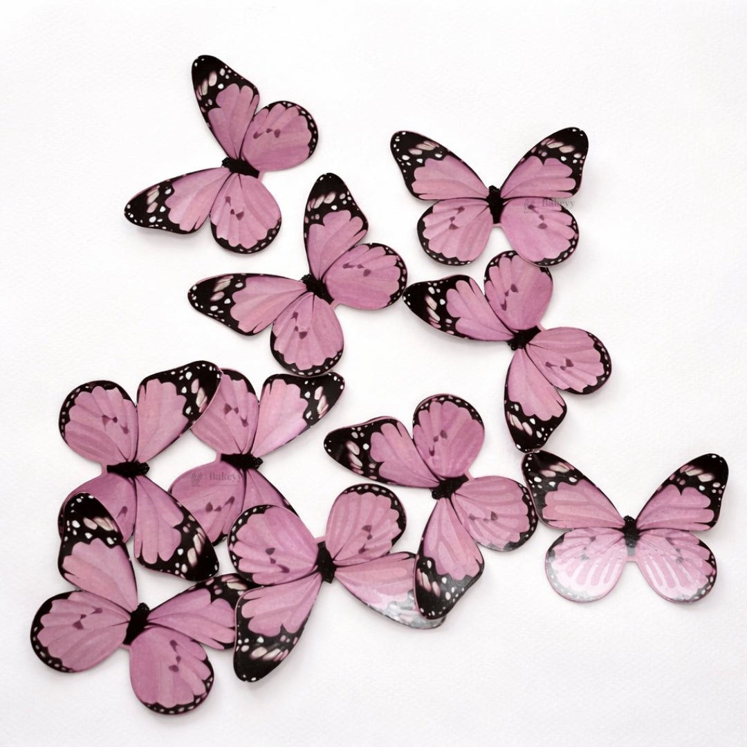 3D Black-Edged - Pastel Inside Print Butterfly Cake Toppers | Elegant Decoration for Cakes, Cupcakes & Desserts | Multiple Color Options Available | Pack of 1