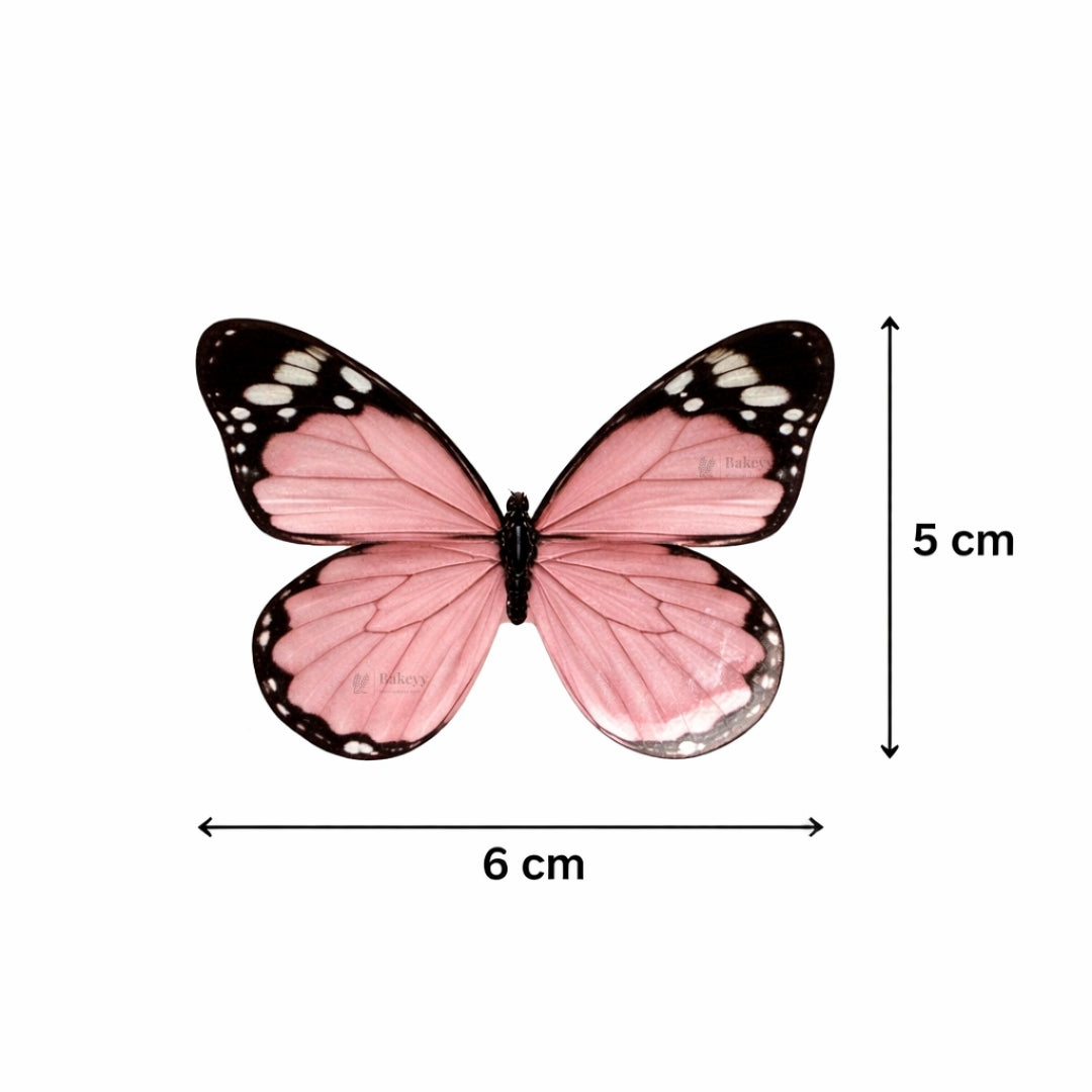 3D Black-Edged - Pastel Inside Print Butterfly Cake Toppers | Elegant Decoration for Cakes, Cupcakes & Desserts | Multiple Color Options Available | Pack of 1