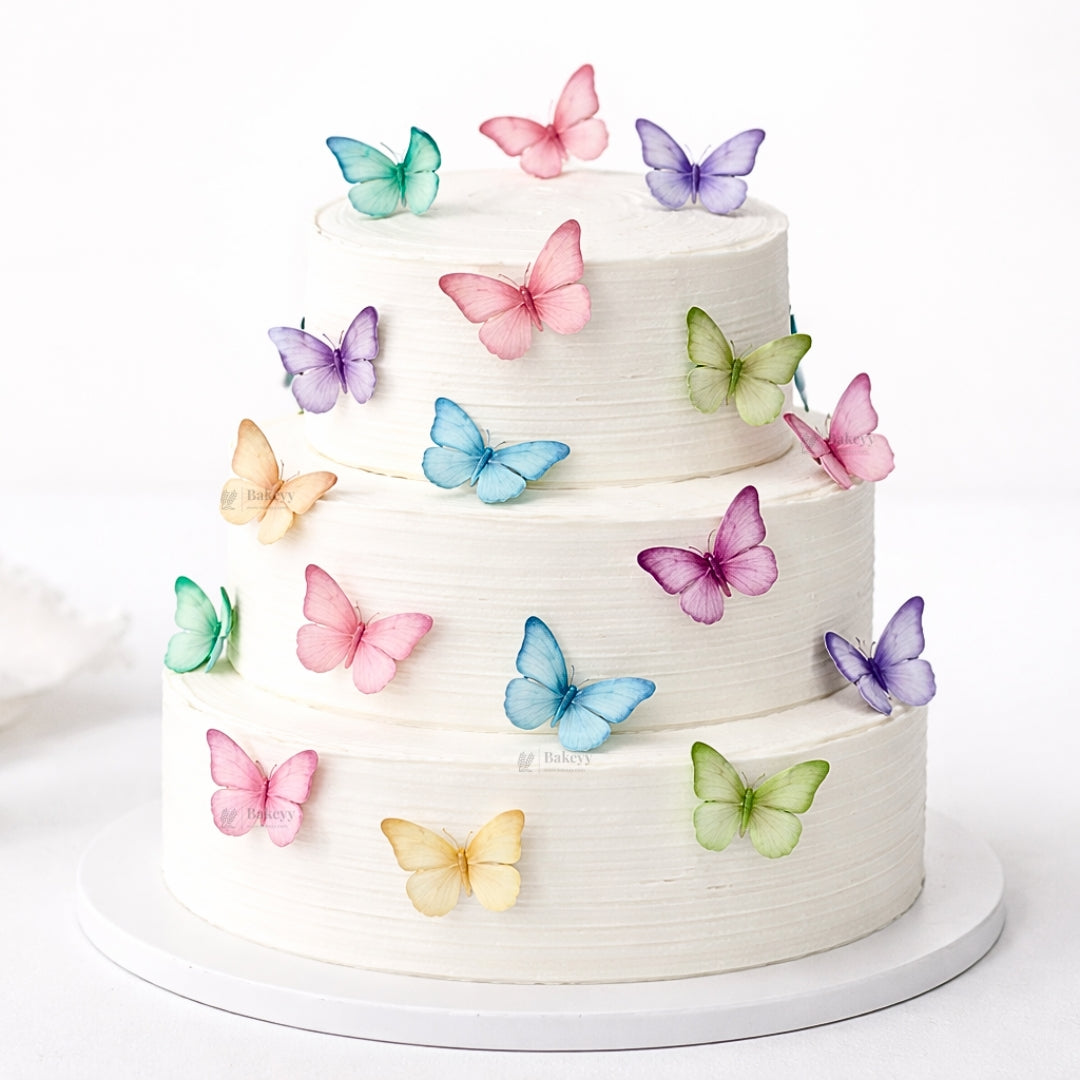 Leaf-Vein Butterfly Cake Toppers | Nature-Inspired Gradient Wing Design | Multiple Color Options Available | Pack of 1