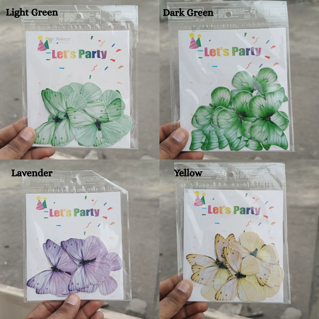 Leaf-Vein Butterfly Cake Toppers | Nature-Inspired Gradient Wing Design | Multiple Color Options Available | Pack of 1