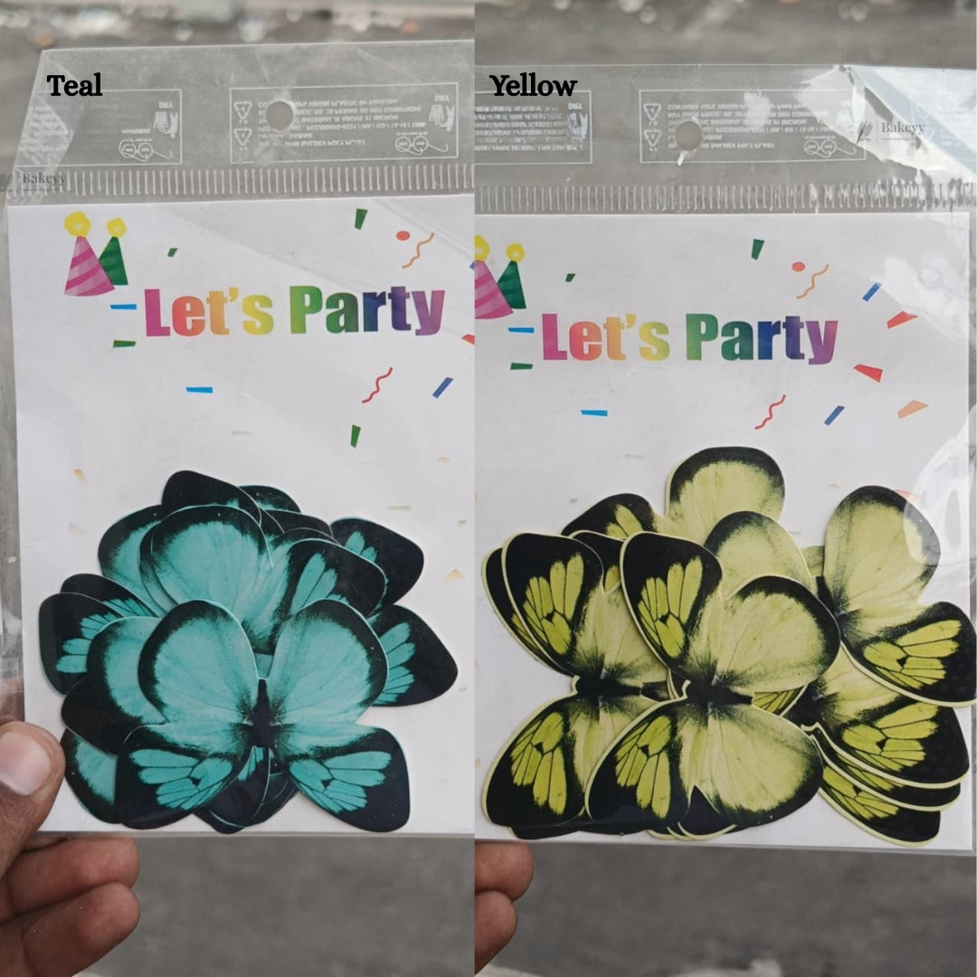 Black-Edged Heartwing Butterfly Toppers | Dual-Tone Gradient Wings with Bold Outline | Multiple Color Options Available | Pack of 1