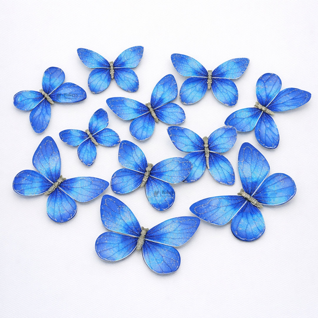Glitter-Core Butterfly Cake Toppers | Shimmered Body with Fine Line Wing Design | Multiple Print Options Available | Pack of 1