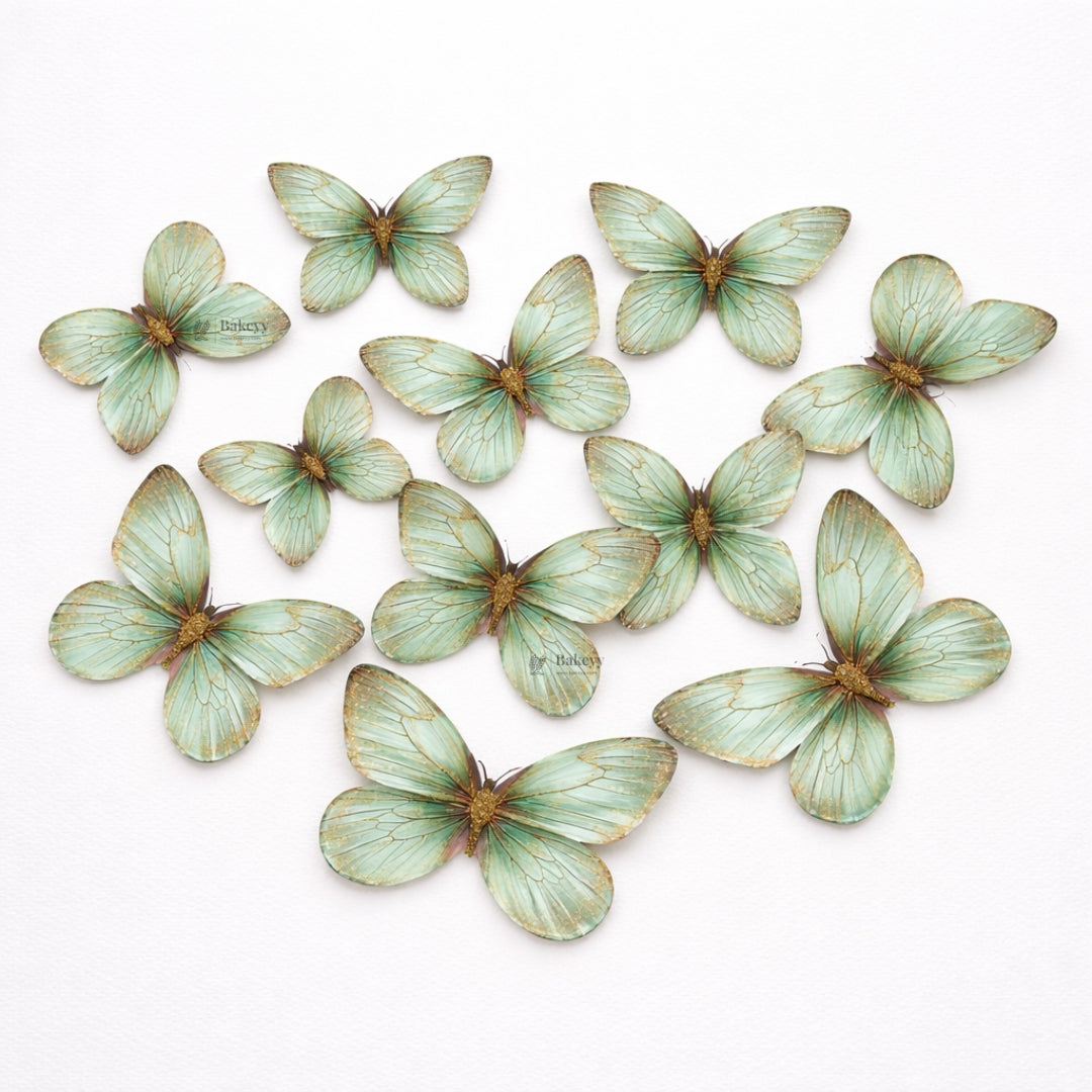 Glitter-Core Butterfly Cake Toppers | Shimmered Body with Fine Line Wing Design | Multiple Print Options Available | Pack of 1