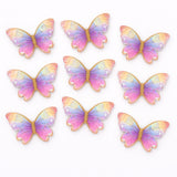 Rainbow Butterfly Cake Toppers with Gold Glitter Detailing | Elegant Decoration for Cakes, Cupcakes & Desserts | Pack of 10
