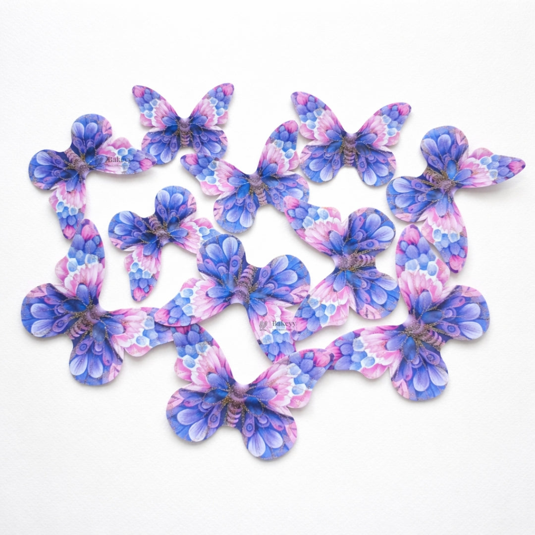 Glitter-Core Butterfly Cake Toppers | Shimmered Body with Fine Line Wing Design | Multiple Print Options Available | Pack of 1