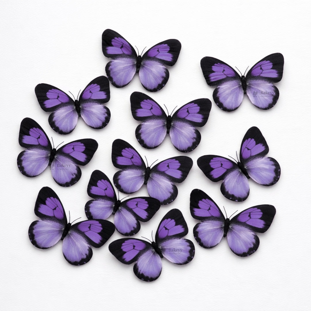 Black-Edged Heartwing Butterfly Toppers | Dual-Tone Gradient Wings with Bold Outline | Multiple Color Options Available | Pack of 1