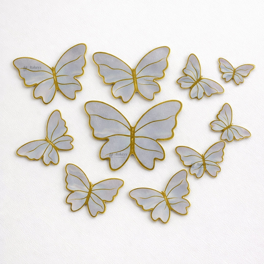 Golden-Embossed Blush Butterfly Toppers | Multiple Design Options Available | Premium Finish | Pack of 10