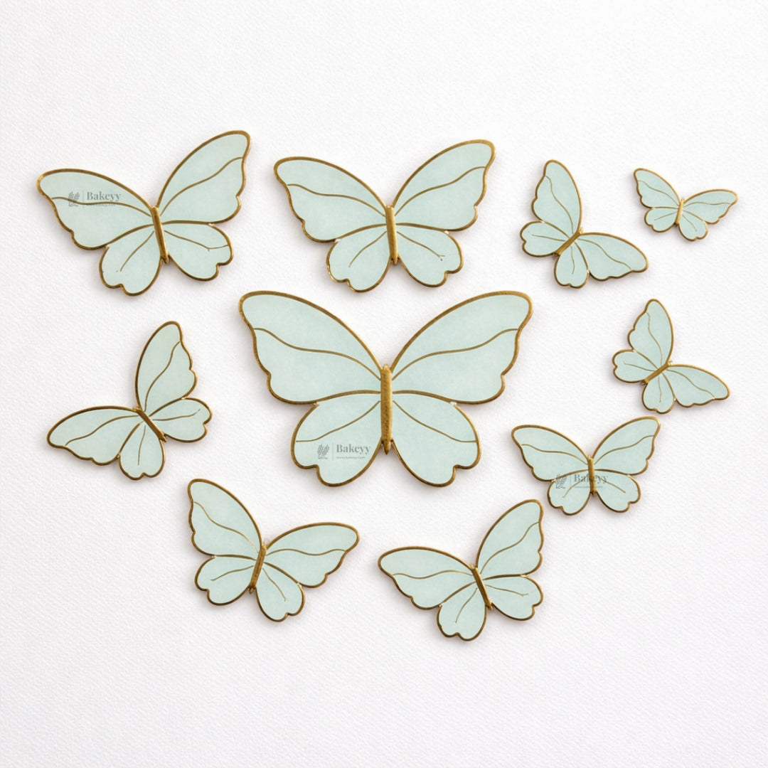 Golden-Embossed Blush Butterfly Toppers | Multiple Design Options Available | Premium Finish | Pack of 10