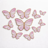 Golden-Embossed Blush Butterfly Toppers | Multiple Design Options Available | Premium Finish | Pack of 10