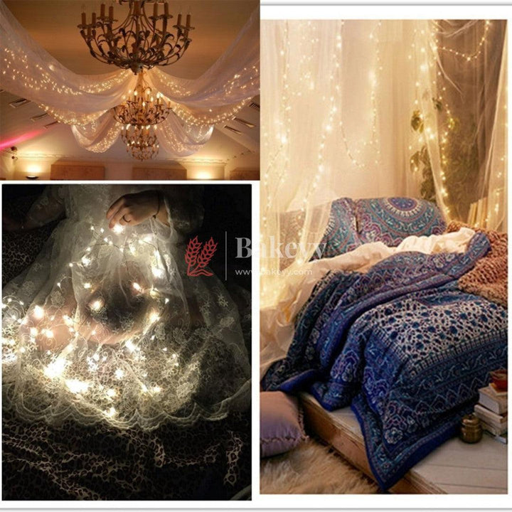 Button Battery Silver Copper Wire Starry Twinkling String Night Light Suitable For Decorative Home/Living Room/Christmas - Bakeyy.com
