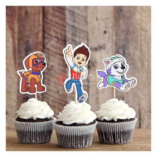 6pcs Paw Patrol theme Birthday Cake Topper| Cupcake Toppers| Bday Decorations Items - Bakeyy.com