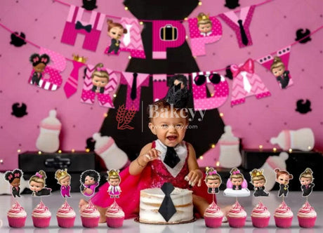 6pcs Baby Boss Girl theme Birthday Cake Topper| Cupcake Toppers| Bday Decorations Items - Bakeyy.com - India - 6pcs Baby Boss Girl theme Birthday Cake Topper| Cupcake Toppers| Bday Decorations Items - Default Title