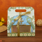 7x3.75x7 inches Premium Peacock Design Gift Box with 2 Decorative Tins | Empty Gift Packaging| Pack Of 10