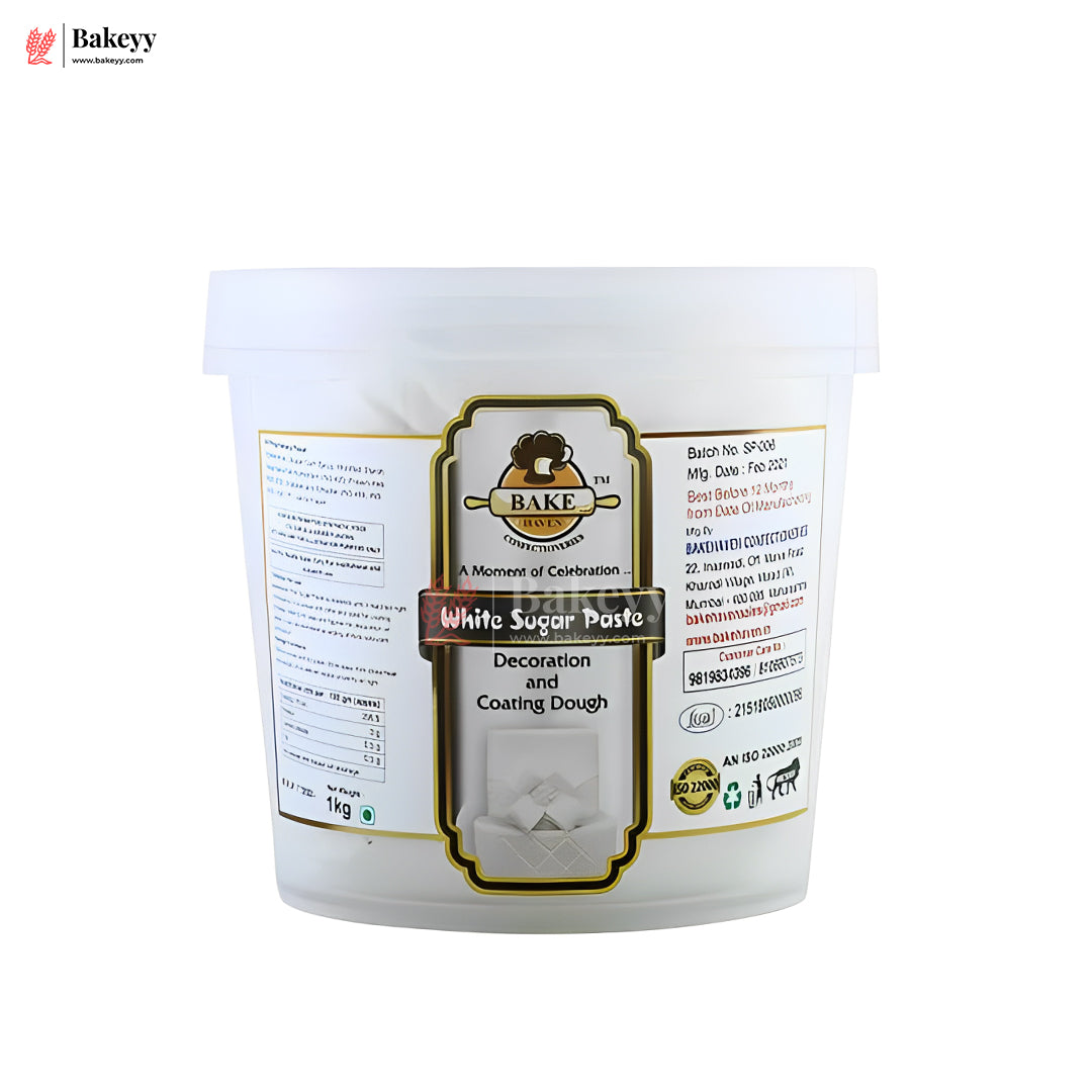 Bakehaven White Sugar Paste – 1kg | Premium Fondant for Cake Decoration, Coating & Sculpting | Smooth & Ready-to-Use