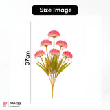 Artificial Chrysanthemum Flower Bunch – 37cm |Peach Pink With Cream Tips | Decorative Stick for Home & Events | Pack Of 1