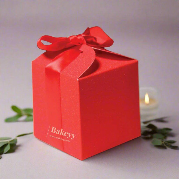 Elegant Glitter Gift Box with Satin Ribbon | Pack of 10 | Perfect for Special Occasions | - Bakeyy.com - India - Elegant Glitter Gift Box with Satin Ribbon | Pack of 10 | Perfect for Special Occasions | - Red