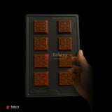 698 | Square Tile Pattern Chocolate Mould – 8 Cavity Cacao Mould