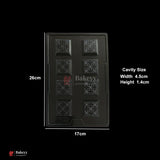 698 | Square Tile Pattern Chocolate Mould – 8 Cavity Cacao Mould